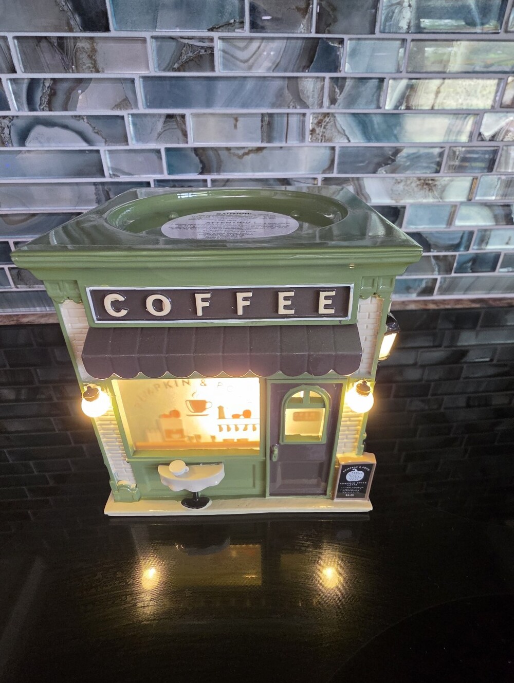 Bath & Body Works Light Up Coffee Shop Bookstore 3 Wick Candle Holder NEW